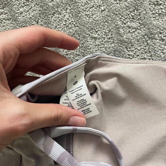 Lululemon PINK PURPLE CAMO LUXTREME RIBBED SET Energy Bra Long Line + Leggings 4 - Picture 11 of 15